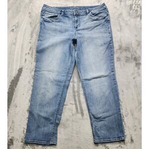 Sonoma Life + Style Jeans Womens 16 Blue Modern Fit Capri Crop Mid Rise Stretch